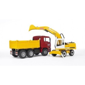 Bruder camion MAN TGA si excavator Liebherr